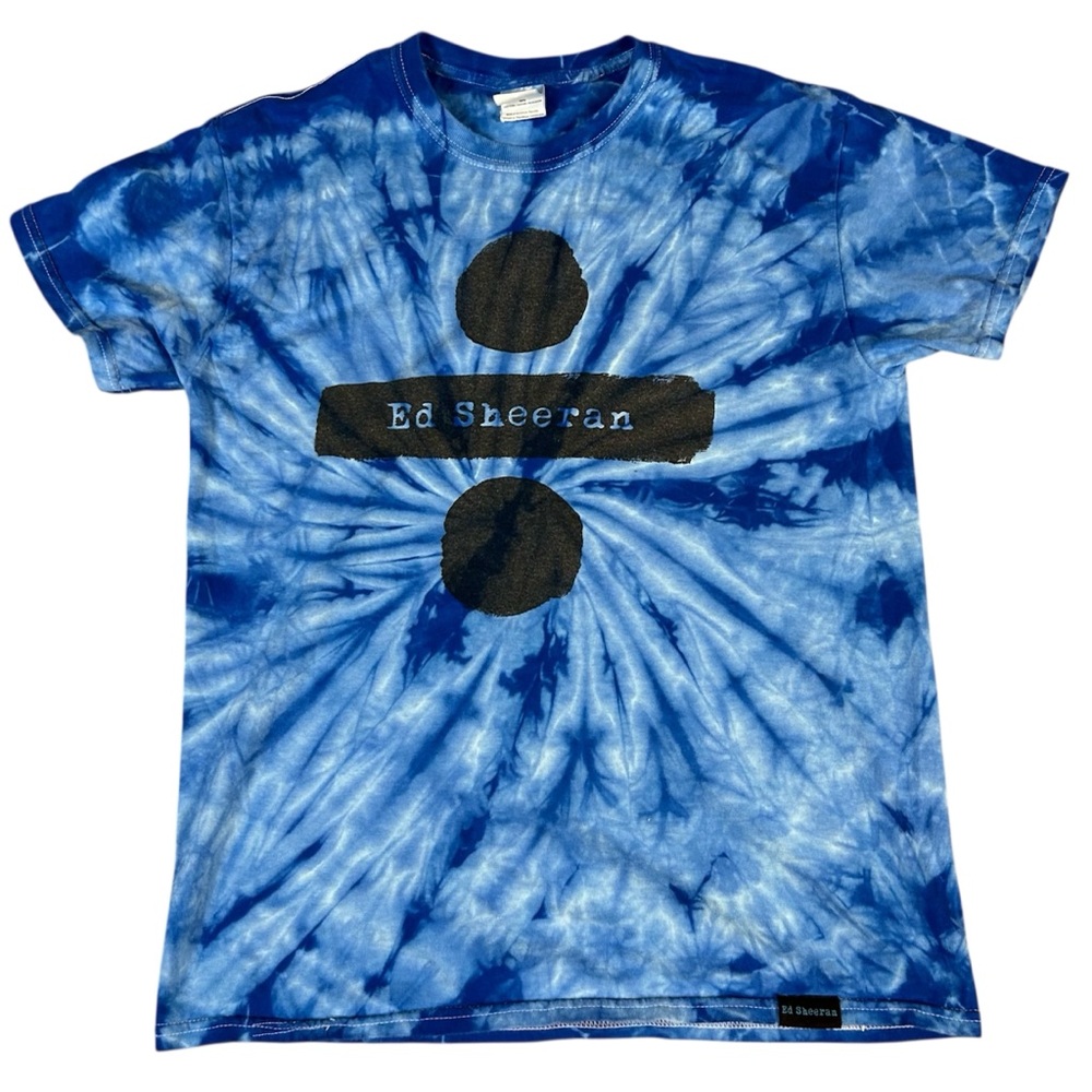 Ed Sheeran Divide Colortone Blue Tie Dye T-Shirt Medium